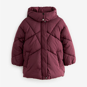 Burgundy Red Shower Resistant Padded Coat (3-12yrs)