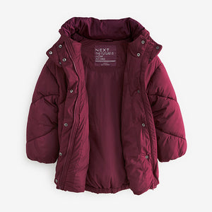 Burgundy Red Shower Resistant Padded Coat (3-12yrs)