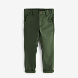 Dark Green Skinny Fit Stretch Chino Trousers (3-12yrs)