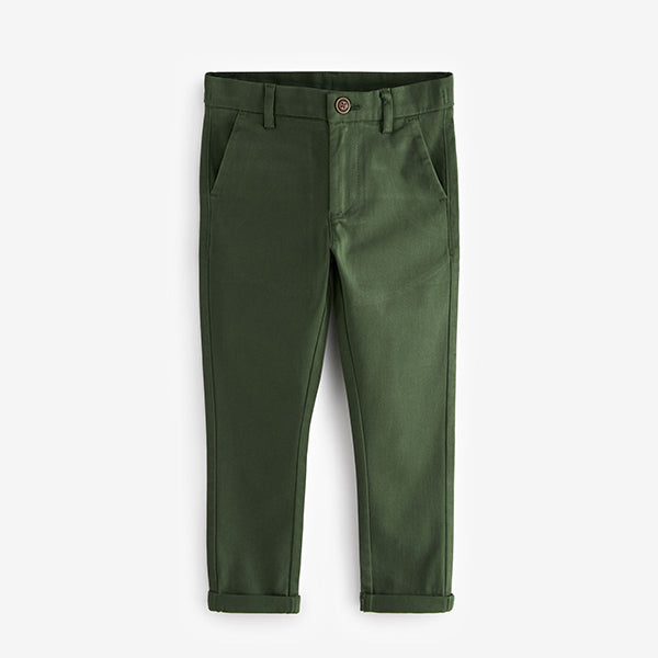 Dark Green Skinny Fit Stretch Chino Trousers (3-12yrs)