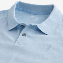 Load image into Gallery viewer, Blue Marl Light Regular Fit Short Sleeve Pique Polo Shirt
