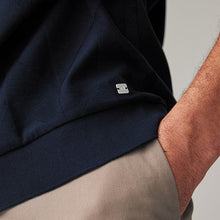 Load image into Gallery viewer, Navy Tan Regular Fit Smart Quarter Zip Polo Shirt
