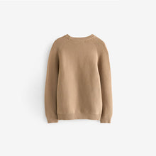 Load image into Gallery viewer, Neutral/Tan With Stag Textured Crew Jumper (3-12yrs)
