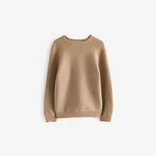 Load image into Gallery viewer, Neutral/Tan With Stag Textured Crew Jumper (3-12yrs)
