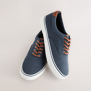 Navy Blue Classic Canvas Pumps