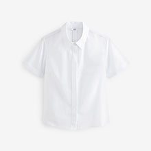 Load image into Gallery viewer, White Short Sleeve Collared Shirt
