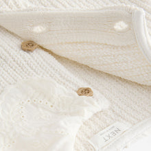 Load image into Gallery viewer, Ecru Cream Collar 100% Cotton Cardigan (3mths-5yrs)
