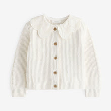 Load image into Gallery viewer, Ecru Cream Collar 100% Cotton Cardigan (3mths-5yrs)
