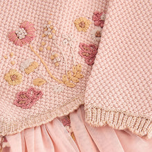Load image into Gallery viewer, Pink 2-in-1 Occasion Long Sleeve Knitted Jumper Dress (3mths-5yrs)

