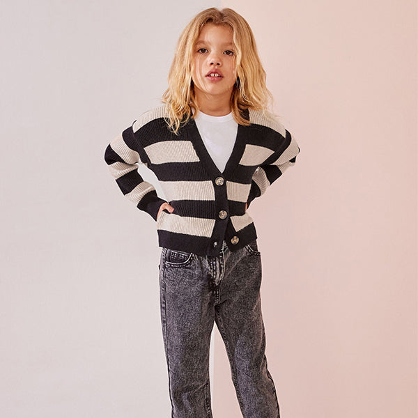 Monochrome Boxy Cardigan (3-12yrs)