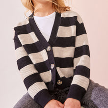 Load image into Gallery viewer, Monochrome Boxy Cardigan (3-12yrs)
