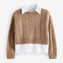 Load image into Gallery viewer, Neutral Mock 100% Cotton Shirt Jumper (3-12yrs)
