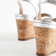 Load image into Gallery viewer, Silver Standard/Wide Fit Forever Comfort® Double Strap Wedges
