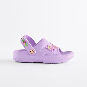 Purple Character Badge Clogs