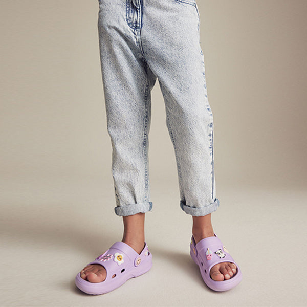 Purple Character Badge Clogs