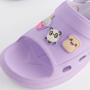 Purple Character Badge Clogs