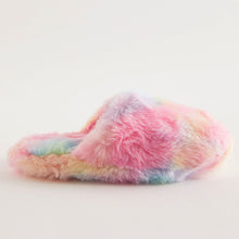 Load image into Gallery viewer, Rainbow Tie Dye Mule Slippers
