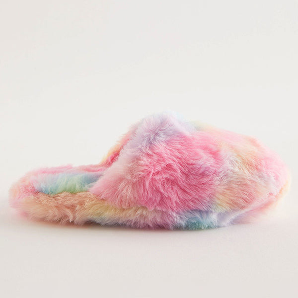 Rainbow Tie Dye Mule Slippers