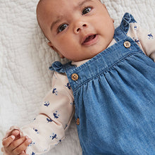 Load image into Gallery viewer, Denim Baby Dungaree and Long Sleeve Bodysuit Set (0mths-18mths)
