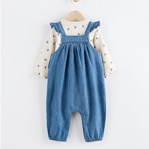 Denim Baby Dungaree and Long Sleeve Bodysuit Set (0mths-18mths)