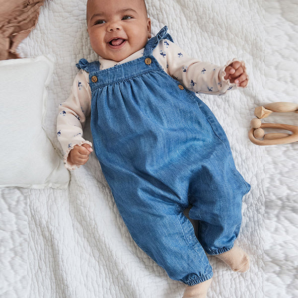 Denim Baby Dungaree and Long Sleeve Bodysuit Set (0mths-18mths)