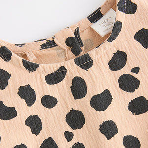 Tan Brown Leopard Print Baby Bloomer Romper with Tights Set (0mths-18mths)
