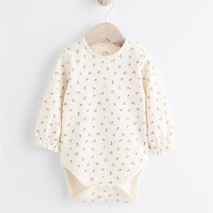 Pink Embroidered Baby Corduroy Pinafore 100% Cotton Dress With Tights (0mths-18mths)