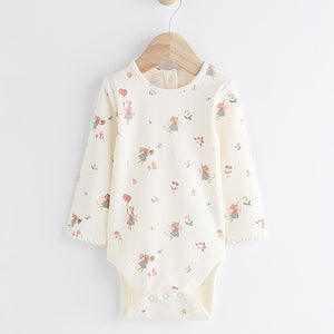 Green Embroidered Baby Corduroy Pinafore 100% Cotton Dress With Tights (0mths-18mths)
