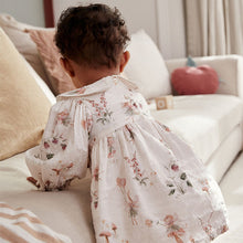 Load image into Gallery viewer, White Floral/ Fairy Baby Woven Dress with Tights (0mths-18mths)
