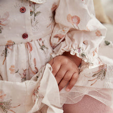 Load image into Gallery viewer, White Floral/ Fairy Baby Woven Dress with Tights (0mths-18mths)
