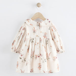 White Floral/ Fairy Baby Woven Dress with Tights (0mths-18mths)