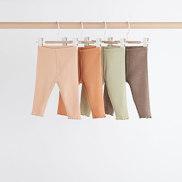Sage Green Ribbed Baby Leggings 4 Pack