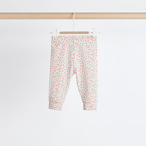 Pink Floral Baby Long Sleeve Top and Leggings Set