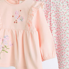 Load image into Gallery viewer, Pink Floral Baby Long Sleeve Top and Leggings Set
