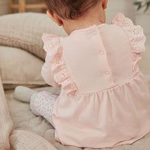 Load image into Gallery viewer, Pink Floral Baby Long Sleeve Top and Leggings Set
