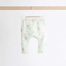 Load image into Gallery viewer, Ecru/Teal Green Bunny Baby Long Sleeve Top And Leggings Set
