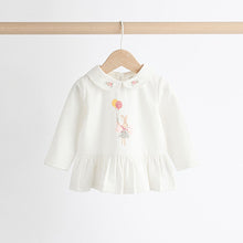 Load image into Gallery viewer, Ecru/Teal Green Bunny Baby Long Sleeve Top And Leggings Set
