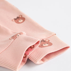 Beige Baby Long Sleeve Top And Leggings Set