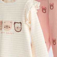 Load image into Gallery viewer, Beige Baby Long Sleeve Top And Leggings Set
