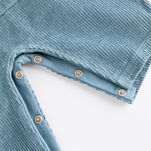 Load image into Gallery viewer, Blue Corduroy 100% Cotton Baby Dungarees and Bodysuit Set (0mths-18mths)
