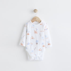 Blue Elephant Print Baby Velour Dungarees and Bodysuit Set (0-18mths)