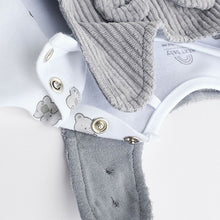 Load image into Gallery viewer, Grey Bear Corduroy 100% Cotton Baby Dungarees and Bodysuit Set (0mths-18mths)
