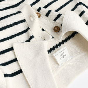 Navy Stripe Baby Woven100% Cotton Top and Trousers Set (0mths-18mths)