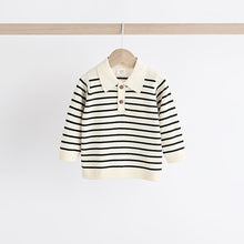 Load image into Gallery viewer, Navy Stripe Baby Woven100% Cotton Top and Trousers Set (0mths-18mths)
