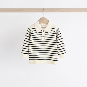 Navy Stripe Baby Woven100% Cotton Top and Trousers Set (0mths-18mths)