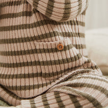 Load image into Gallery viewer, Green Stripe Baby Knitted Rib Top and Leggings Set (0mths-18mths)
