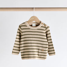 Load image into Gallery viewer, Green Stripe Baby Knitted Rib Top and Leggings Set (0mths-18mths)
