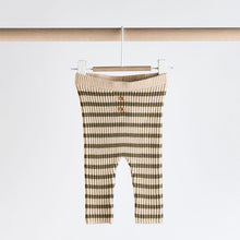 Load image into Gallery viewer, Green Stripe Baby Knitted Rib Top and Leggings Set (0mths-18mths)
