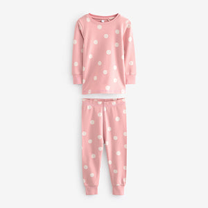 Pink/White 3 Pack 100% Cotton Snuggle Pyjamas (9mths-8yrs)