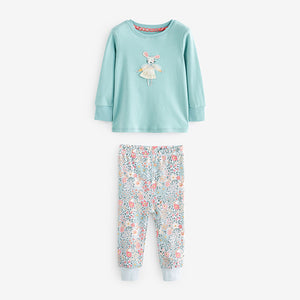 Blue/Pink Mouse Long Sleeve Snuggle Pyjamas 3 Pack (9mths-7yrs)